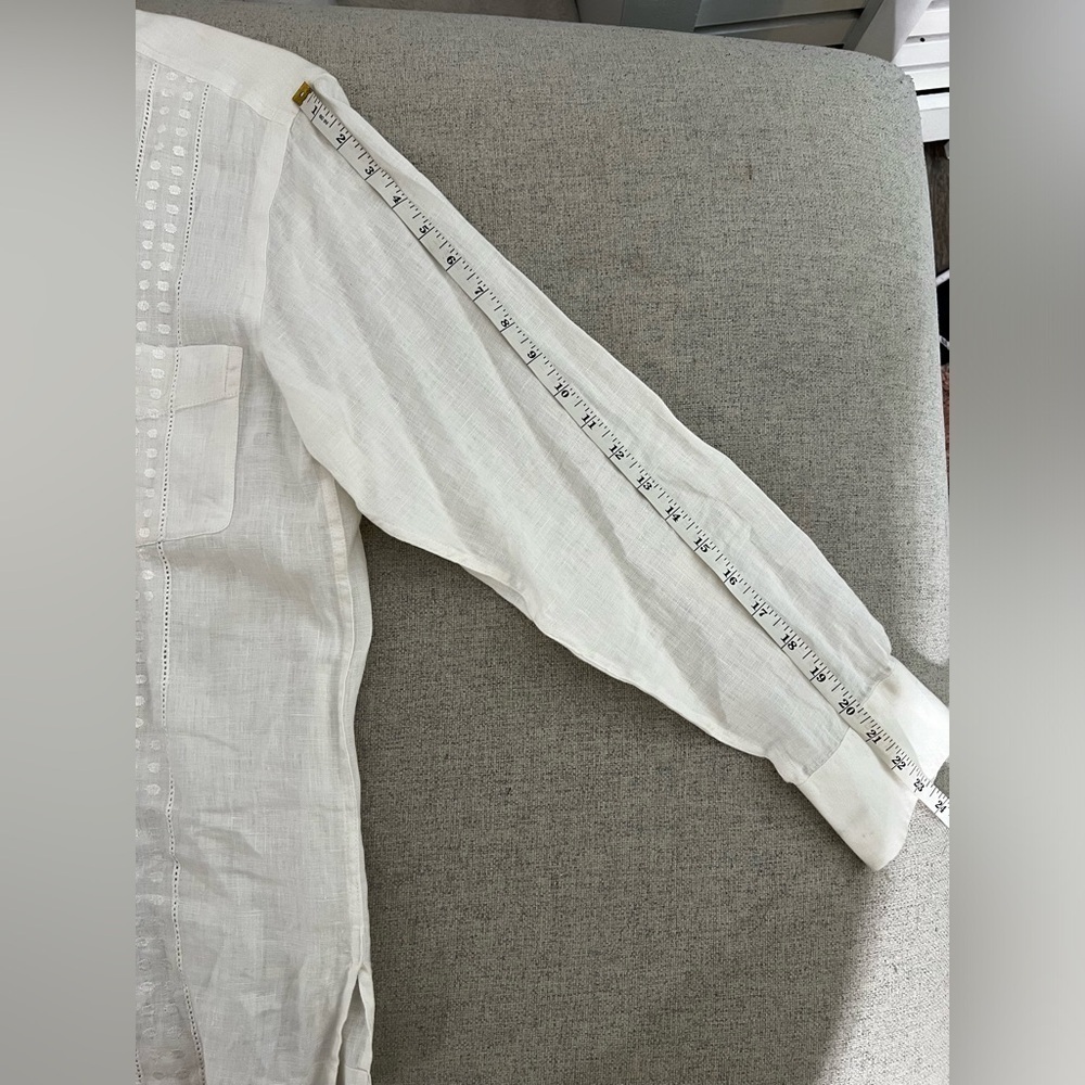 🌴 Barsotti White Linen Guayabera Shirt Men’s Large | Cuban Beach Resortwear 🌞 - Picture 8 of 9